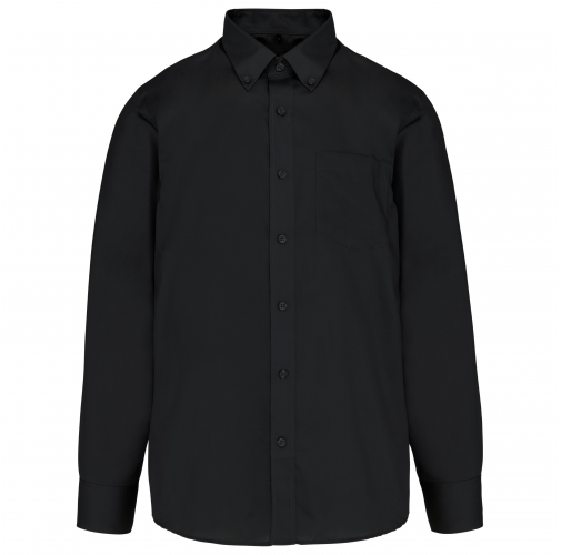 black Camisa no-plancha manga larga hombre