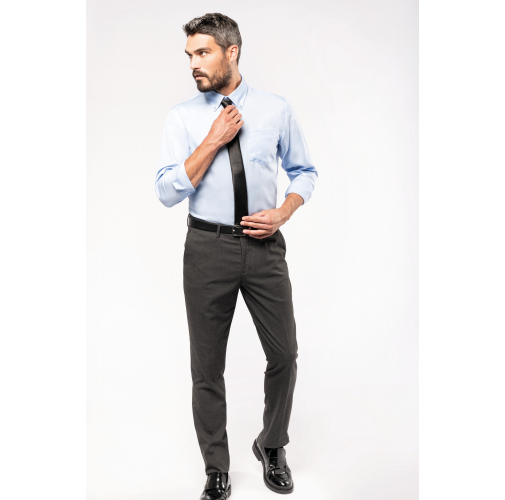 Camisa no-plancha manga larga hombre