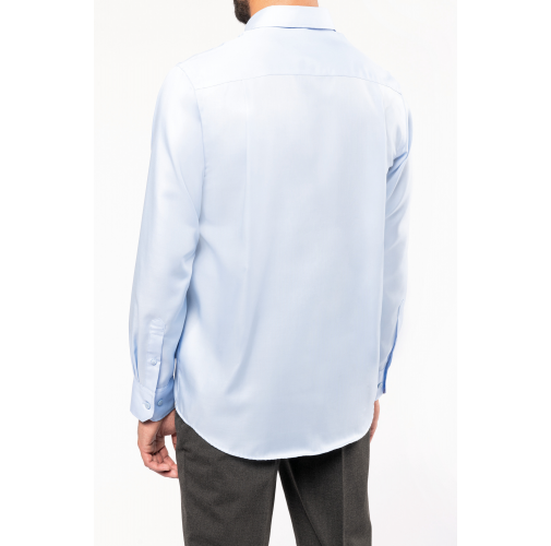 Camisa no-plancha manga larga hombre