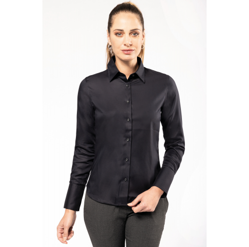 Camisa no-plancha manga larga mujer