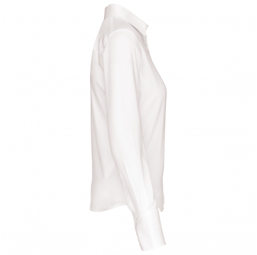 white Camisa no-plancha manga larga mujer
