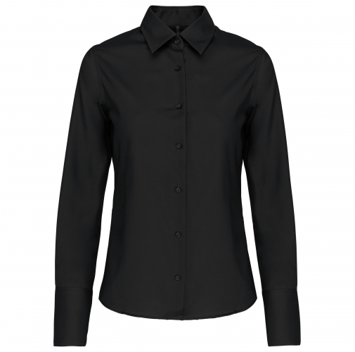 black Camisa no-plancha manga larga mujer
