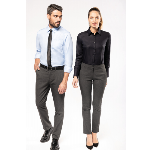 Camisa no-plancha manga larga mujer