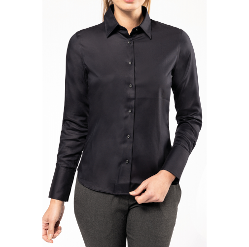 Camisa no-plancha manga larga mujer