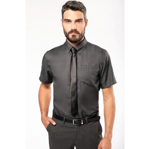 Camisa micro sarga no-plancha manga corta hombre