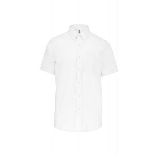 white Camisa micro sarga no-plancha manga corta hombre