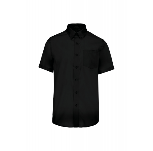 black Camisa micro sarga no-plancha manga corta hombre