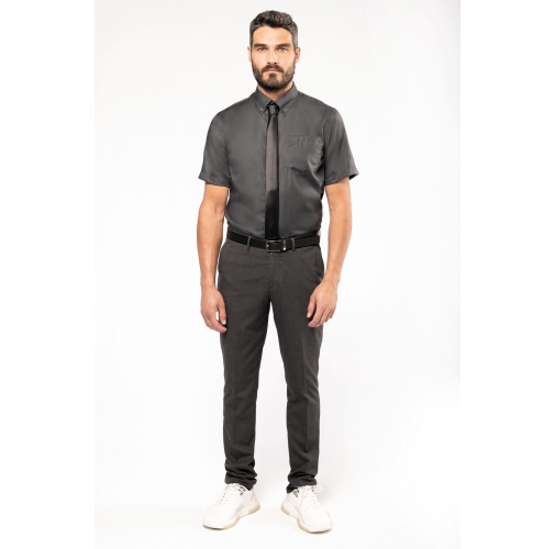 Camisa micro sarga no-plancha manga corta hombre