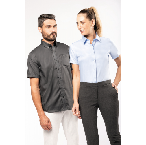 Camisa micro sarga no-plancha manga corta hombre