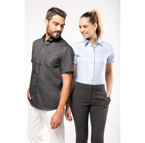 Camisa micro sarga no-plancha manga corta hombre