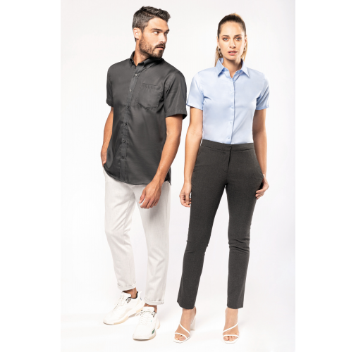 Camisa micro sarga no-plancha manga corta hombre
