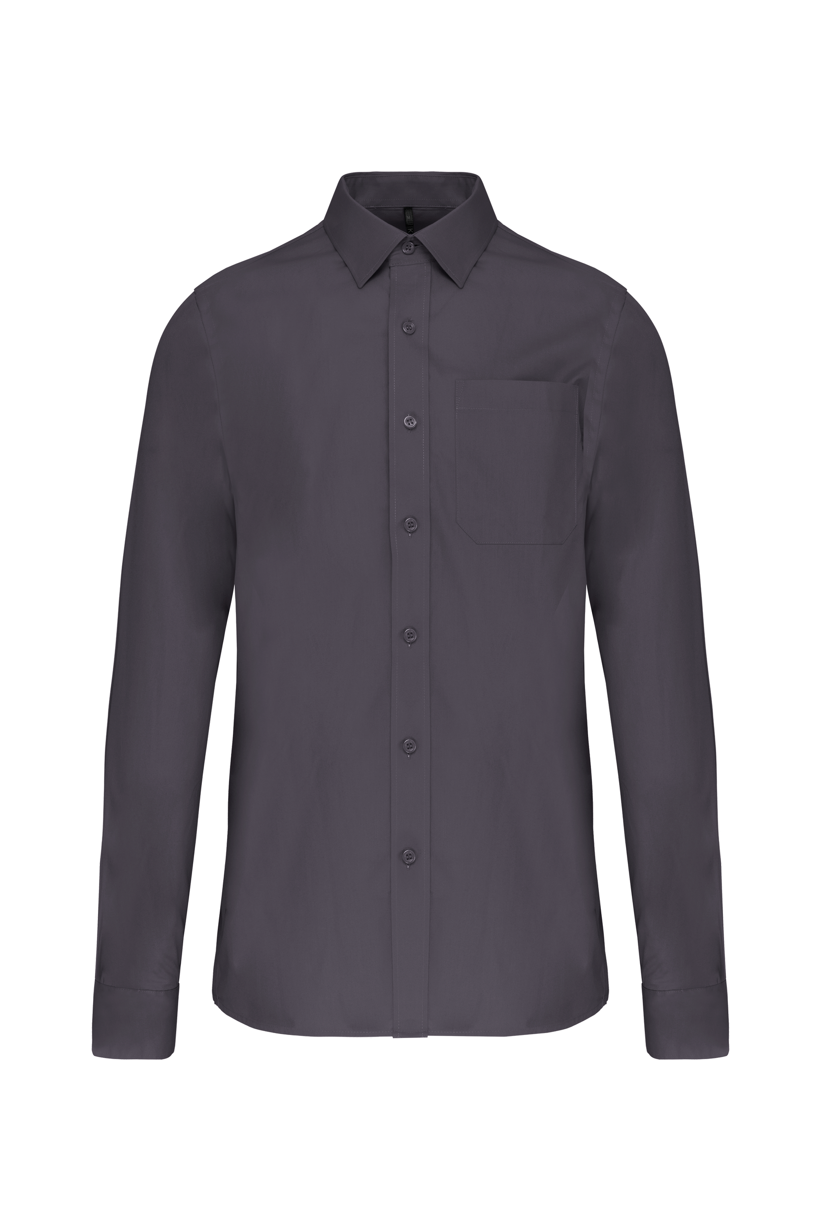 black Camisa popelina manga larga hombre