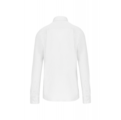 white Camisa popelina manga larga hombre