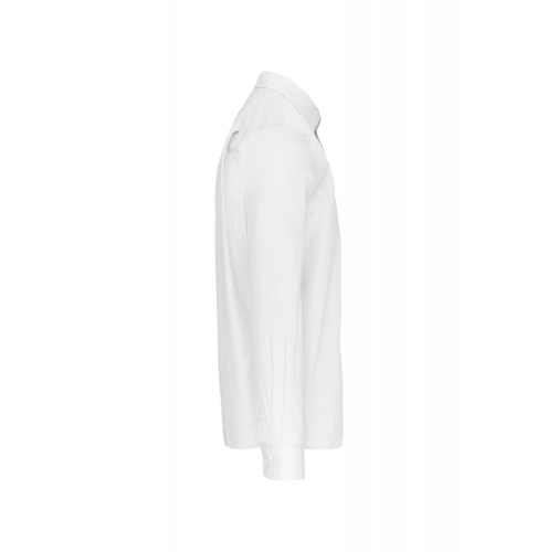 white Camisa popelina manga larga hombre