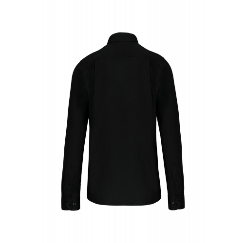 black Camisa popelina manga larga hombre
