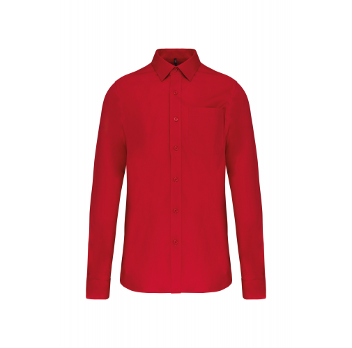 classic red Camisa popelina manga larga hombre