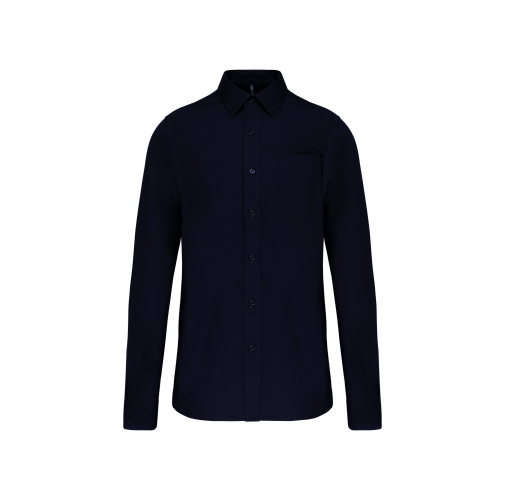 navy Camisa popelina manga larga hombre
