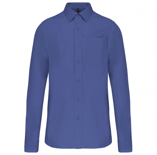 cobalt blue Camisa popelina manga larga hombre