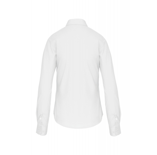 white Camisa popelina manga larga mujer