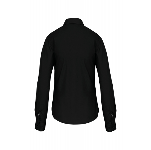 black Camisa popelina manga larga mujer