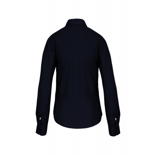 navy Camisa popelina manga larga mujer