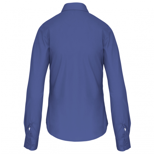 cobalt blue Camisa popelina manga larga mujer