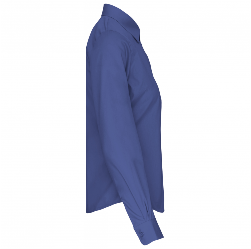 cobalt blue Camisa popelina manga larga mujer