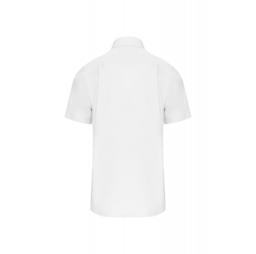 white Camisa popelina manga corta hombre