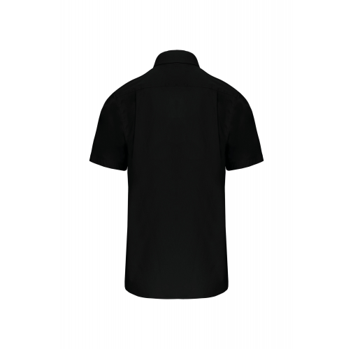 black Camisa popelina manga corta hombre