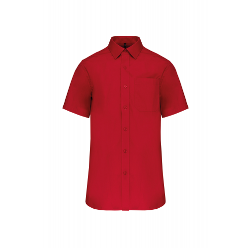 classic red Camisa popelina manga corta hombre
