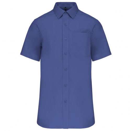 cobalt blue Camisa popelina manga corta hombre