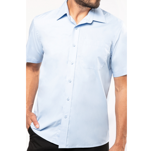 Camisa popelina manga corta hombre