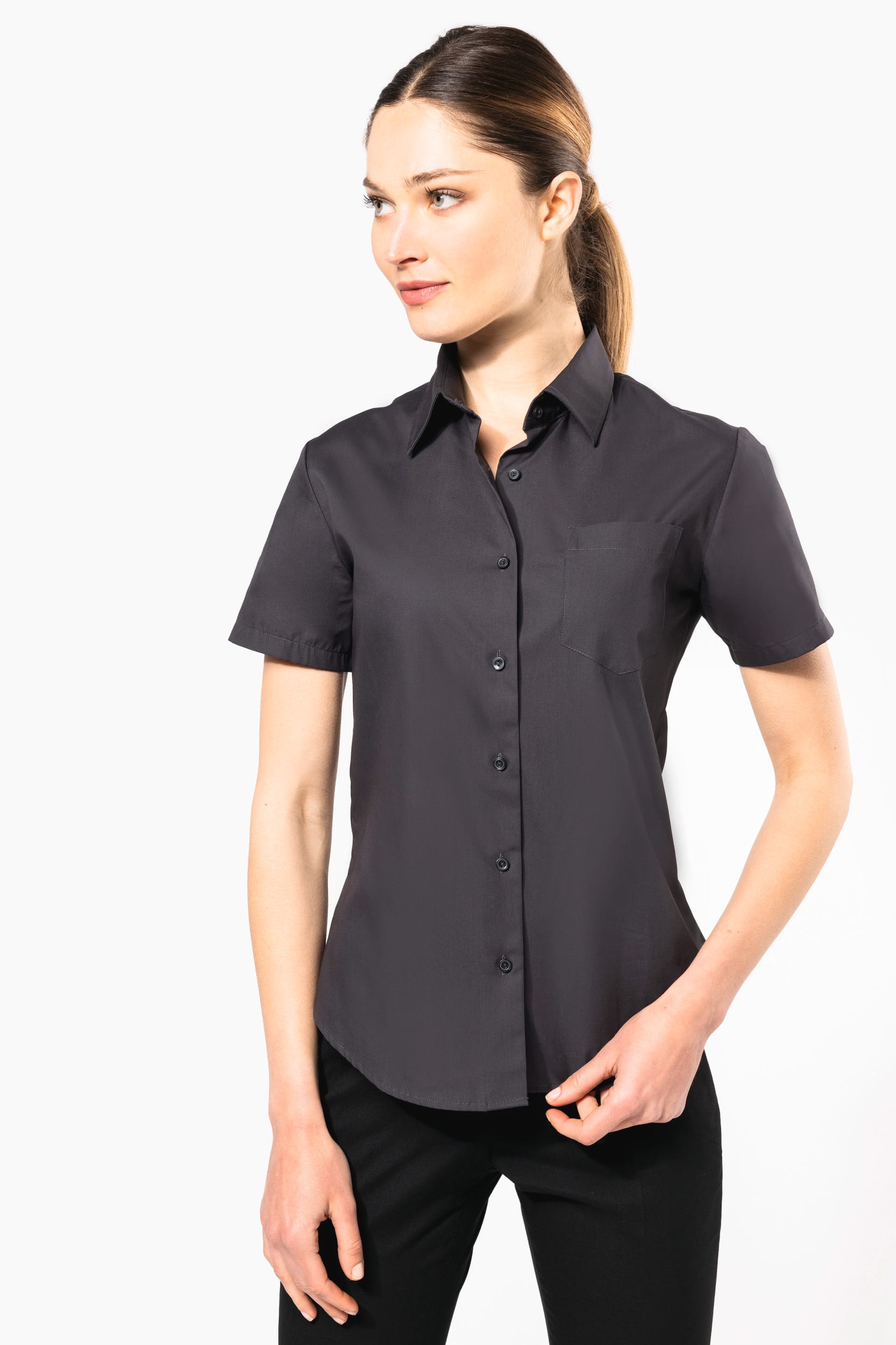 CAMISA POPELINA MANGA CORTA MUJER