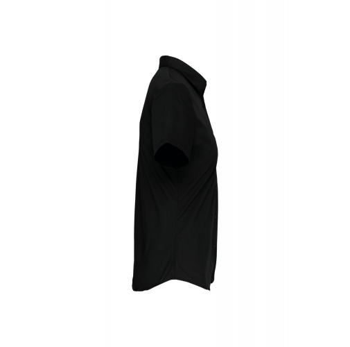 black Camisa popelina manga corta mujer