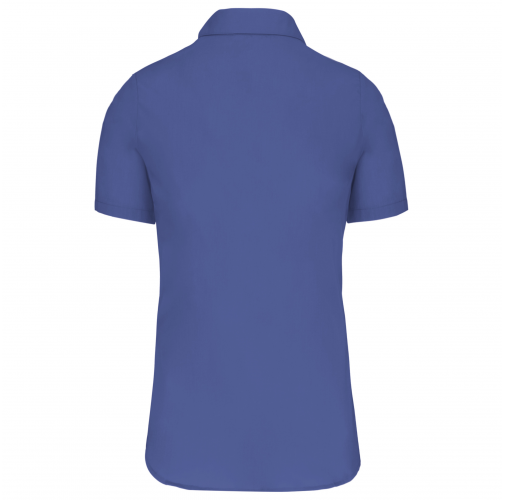 cobalt blue Camisa popelina manga corta mujer
