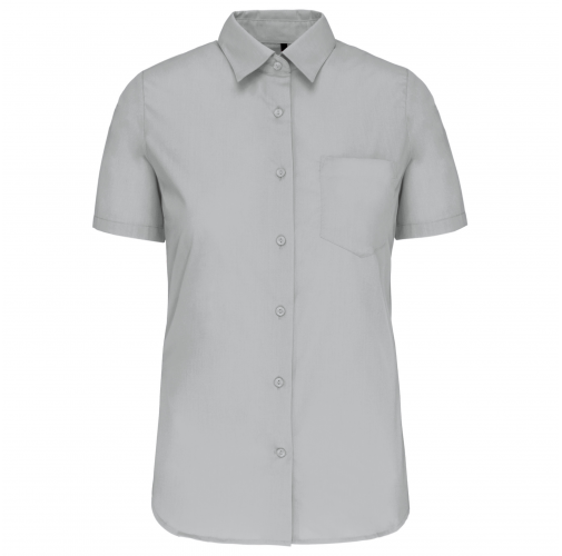 snow grey Camisa popelina manga corta mujer