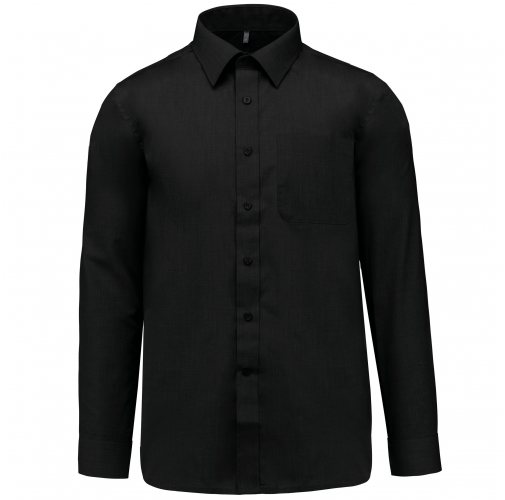 black Camisa popelina de polialgodón de fácil cuidado hombre