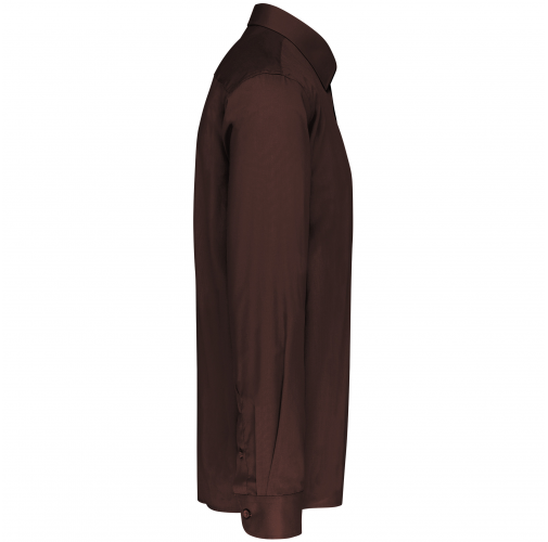 brown Camisa popelina de polialgodón de fácil cuidado hombre
