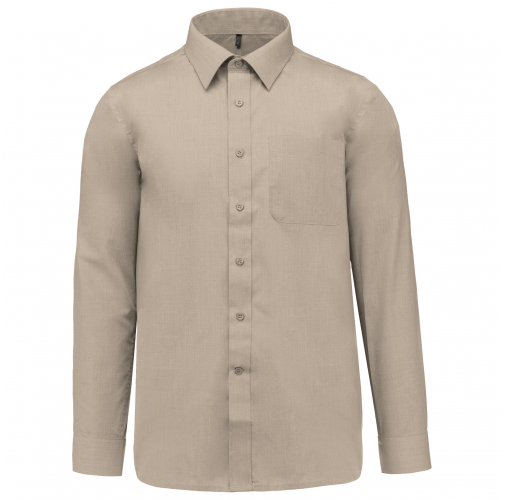 beige Camisa popelina de polialgodón de fácil cuidado hombre