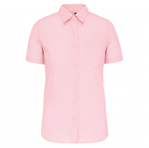pale pink Camisa popelina de polialgodón manga corta de fácil cuidado mujer