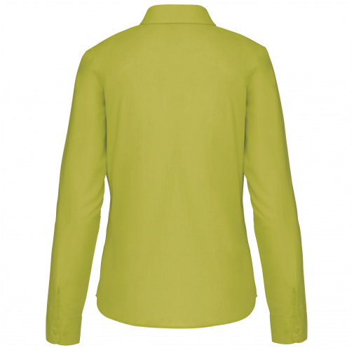 burnt lime Camisa popelina de polialgodón manga larga mujer
