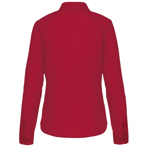 classic red Camisa popelina de polialgodón manga larga mujer