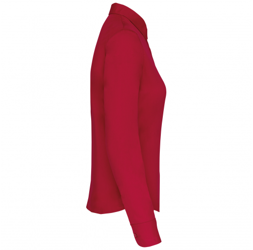 classic red Camisa popelina de polialgodón manga larga mujer