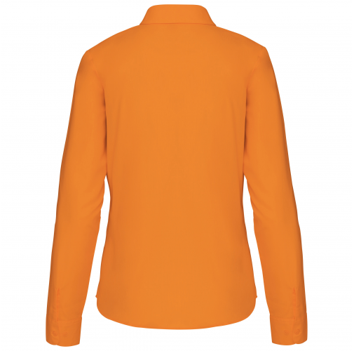 orange Camisa popelina de polialgodón manga larga mujer