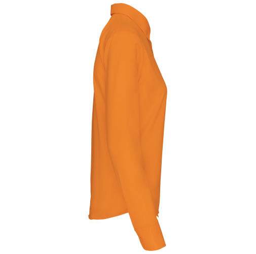 orange Camisa popelina de polialgodón manga larga mujer