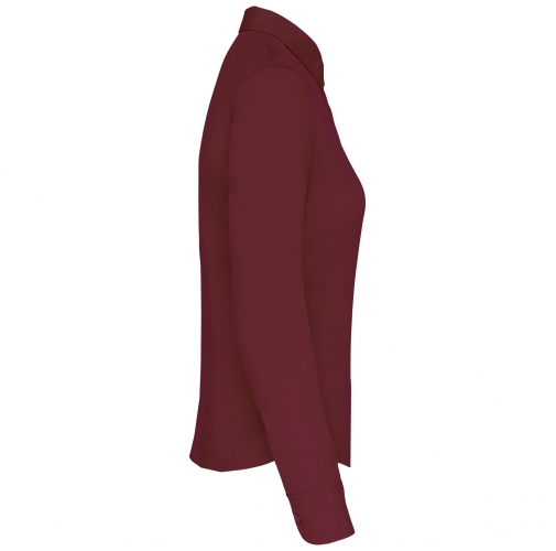 wine Camisa popelina de polialgodón manga larga mujer
