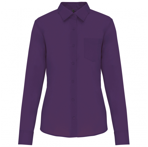 purple Camisa popelina de polialgodón manga larga mujer