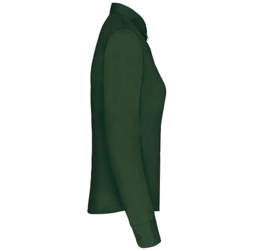 forest green Camisa popelina de polialgodón manga larga mujer