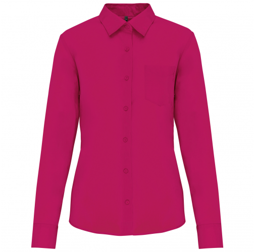 fuchsia Camisa popelina de polialgodón manga larga mujer