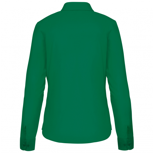 kelly green Camisa popelina de polialgodón manga larga mujer